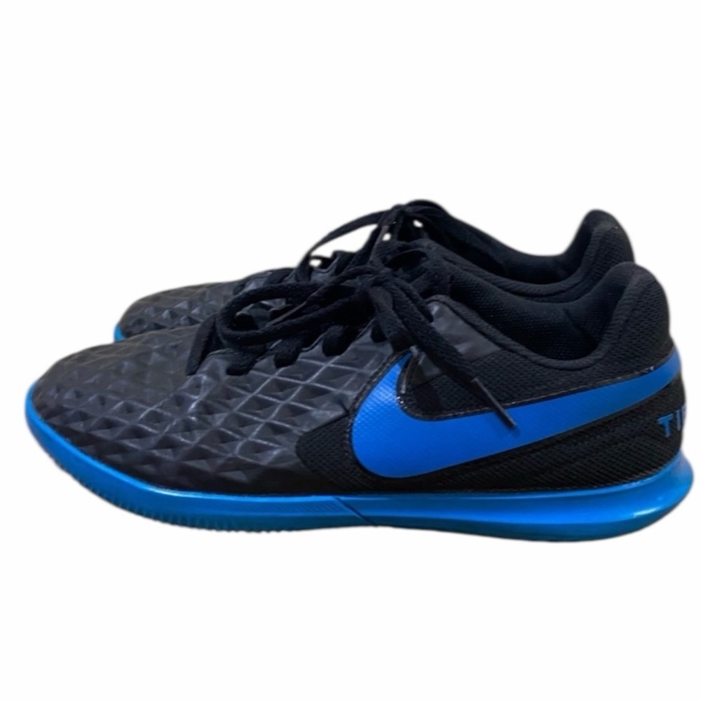 Nike Tempo 6Y Big Kids Legend Indoor Soccer Sneakers Shoes Black Blue